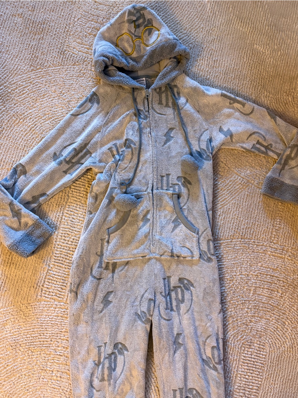 Warner Bros. Light Gray Plush Harry Potter Onesie